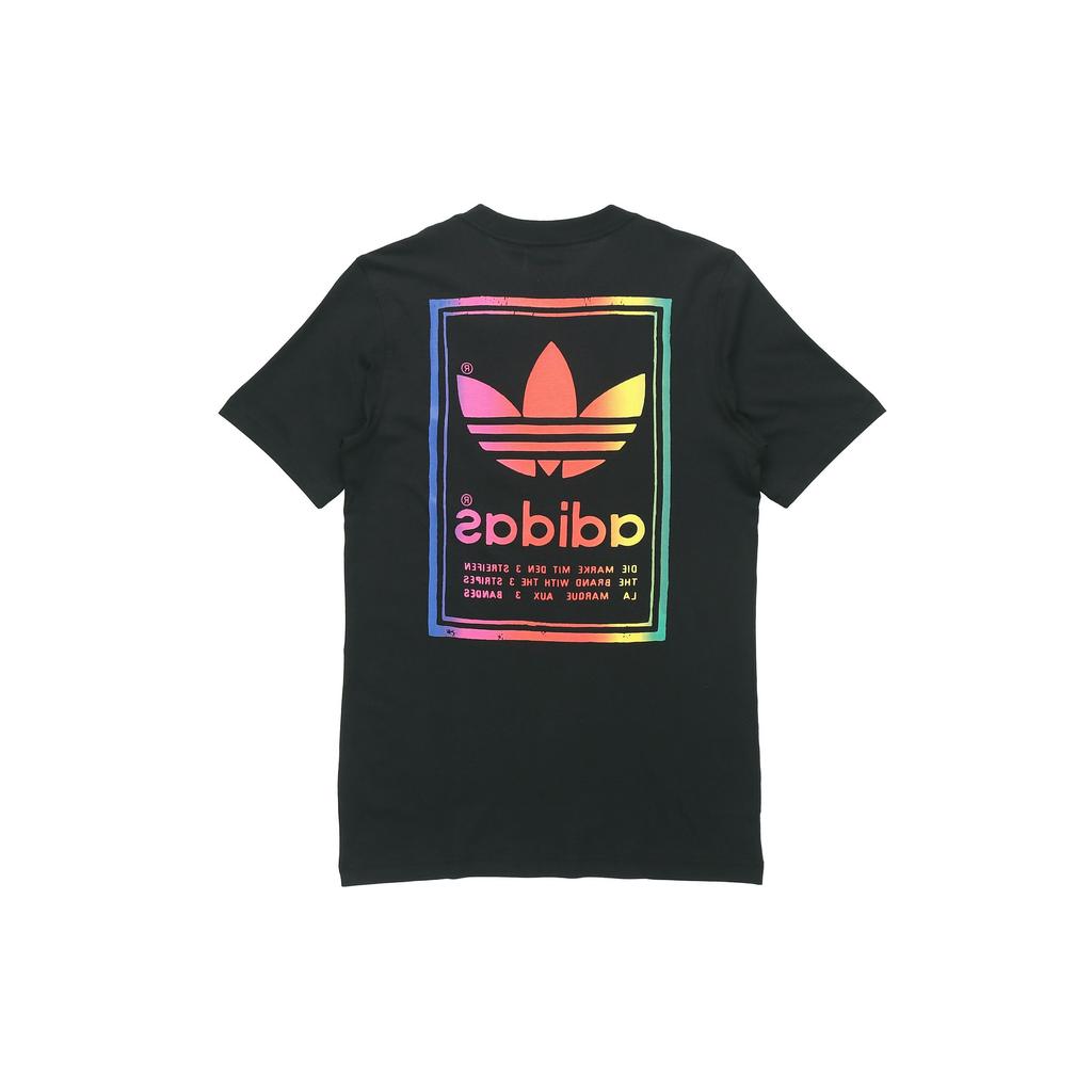 Adidas Винтажная футболка Originals Trefoil с градиентным логотипом, мужские топы, черные ED6917