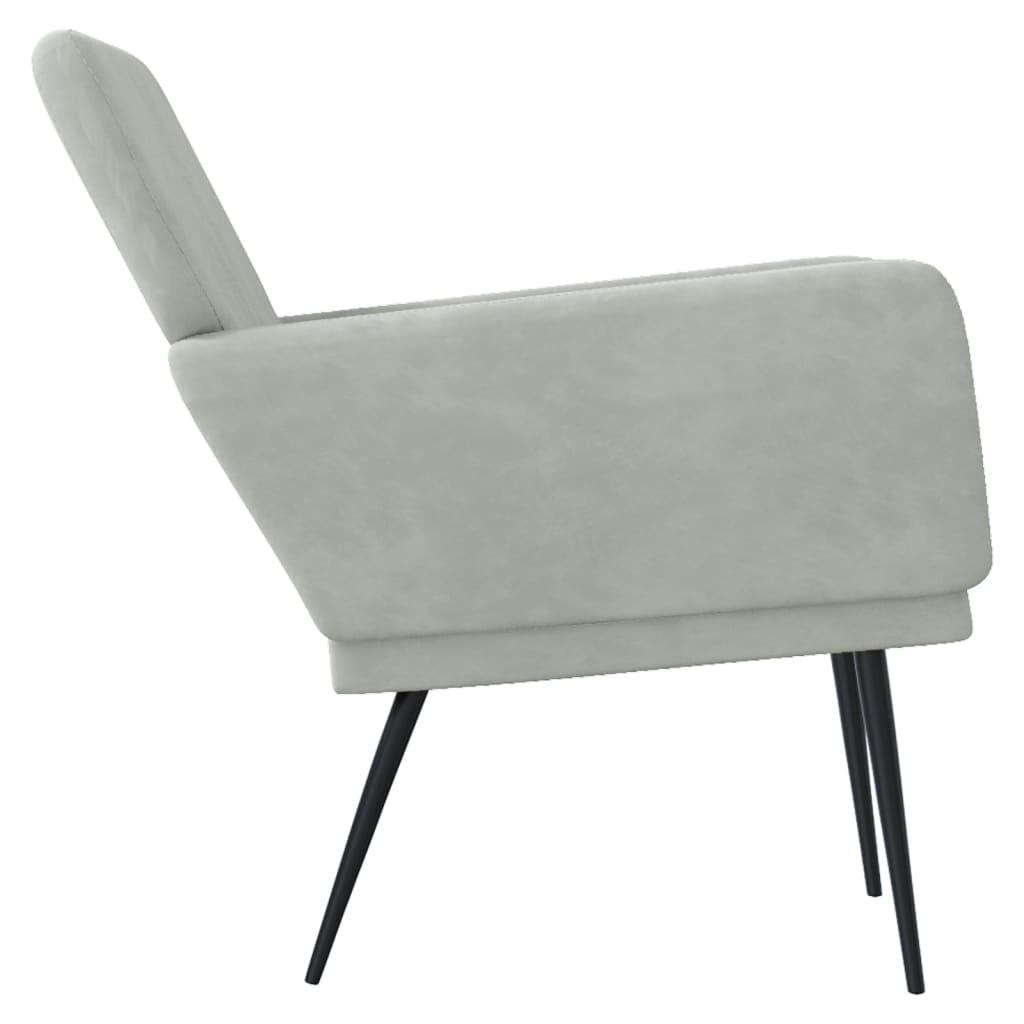Vidaxl Fotel, Jasnoszary, 62X79X79 Cm, Obity Aksamitem