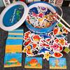 Wooden Magnetic Fish Young Children Baby Hands-on Parent-child Games