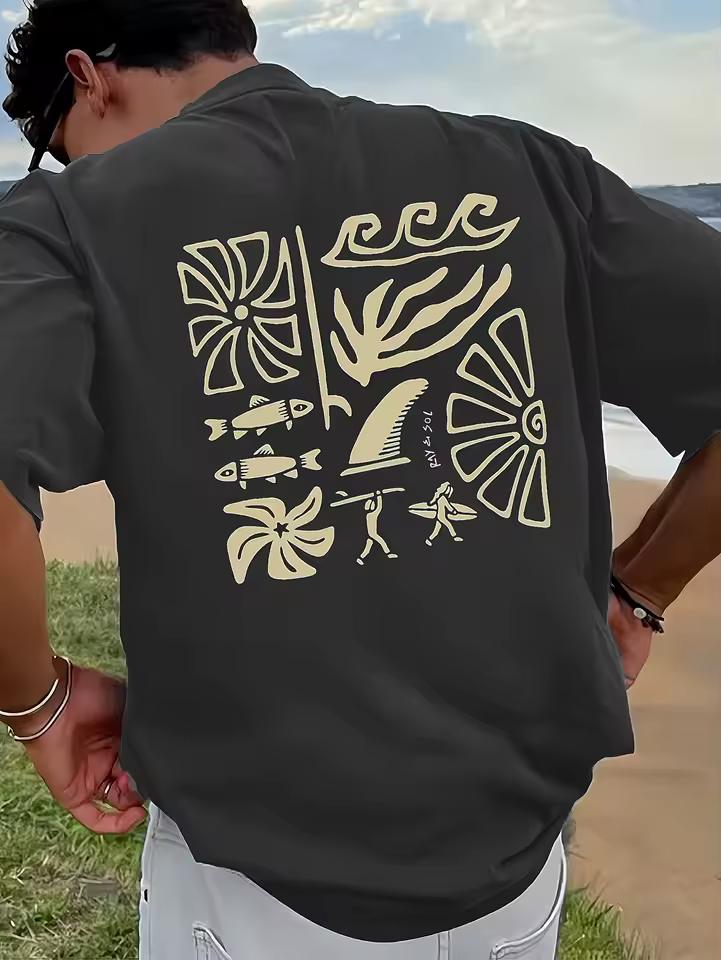 New Fashionable Printed Trendy T-shirt with Letters for Couples Casual and Versatile Men's Clothing Women's 2026 Summer T Shirt