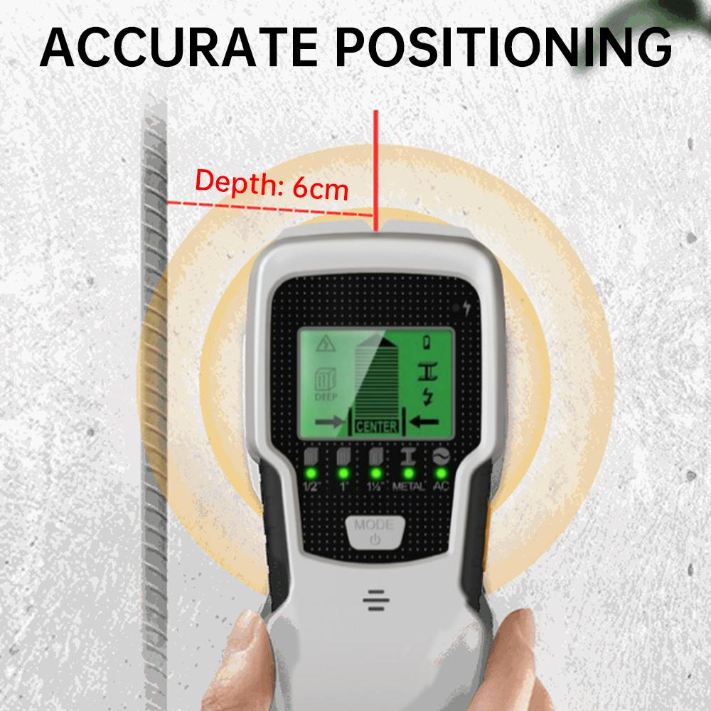 5-in-1 Wall Stud Finder Wood Studs Metal Detecion Detection of live cable Metal Depth Measurement Finder Wall Detector Scanner