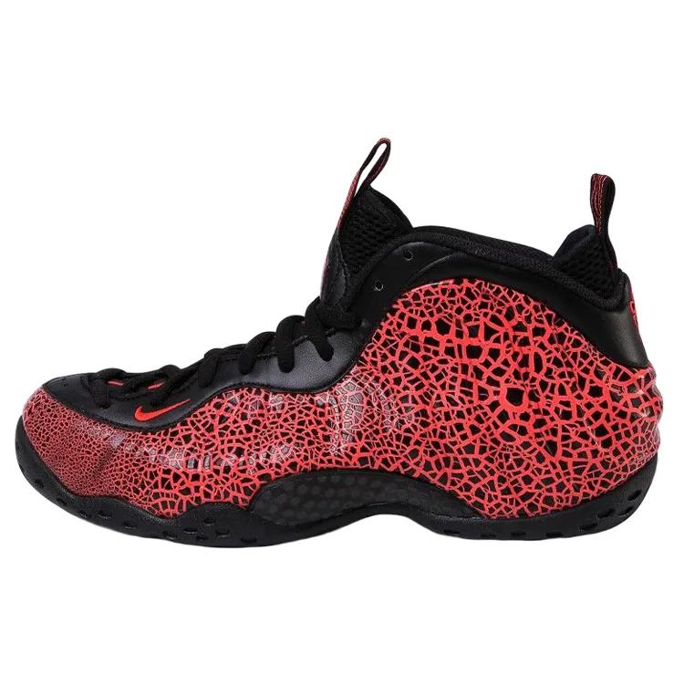 Nike Air Foamposite One 'Cracked Lava' (унисекс) Черные / Total Crimson / Bright Crimson Баскетбольные кроссовки 314996 014