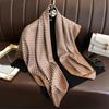 New sunscreen shawl solid color essential headscarf twill square scarf 91cm scarf versatile fashion silk scarf British style
