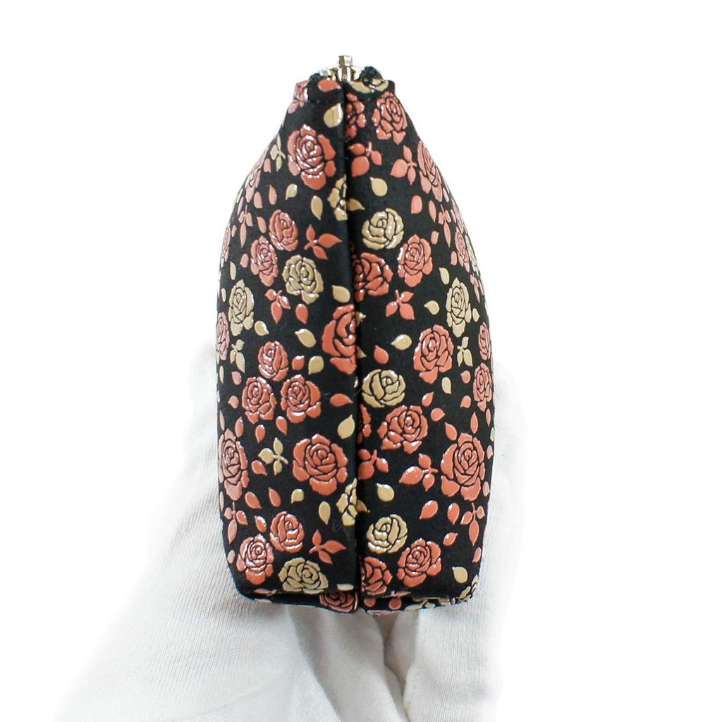 Сумка-кошелек Indenya Inden Kaguwa Rose Black с Белым и Розовым 8408, Оленья кожа, Узор, Лак,