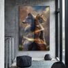 Животное Тигр и Волк, стоящее спиной, Современная настенная художественная картина, холст, картина для гостиной, домашний декор, без рамки