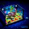 Aquatic Animal Fish Tank Marine Organism Tortoise Building Blocks Set 7024 Aquarium Diy Assemble Bricks Toy Kit With Light