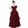 Toast Bride 1011 Новое Летнее Женское Высококачественное Красное Помолвочное Вечернее Платье Платье Легкая Роскошь Нишевое Атмосферное Свадебный Банкет