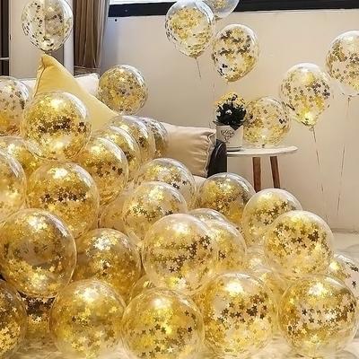 Блестящие конфетти латексные шары романтическое украшение свадьбы золотой прозрачный воздушный шар украшение на день рождения фестиваль детский душ