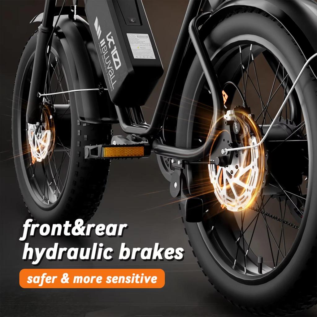New K10 electric bicycle 2000W dual motor 52V 43Ah dual battery 20 * 4.0-inch fat tire electric bicycle hydraulic brake, cruise mode