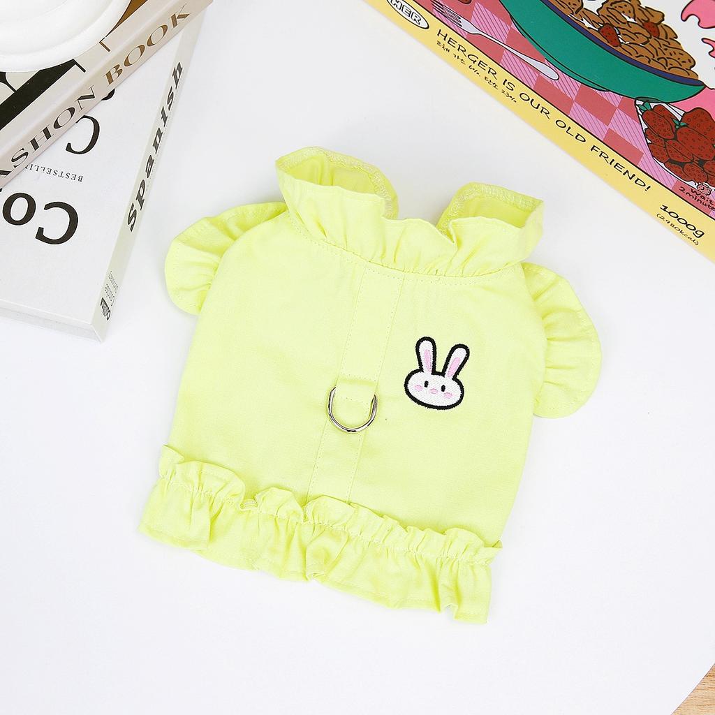 2023 Spring and Summer Pet Clothes Puppy Clothes Teddy Clothes Chest Back Dog Skirt Rabbit Cowboy Chest Back Wholesale