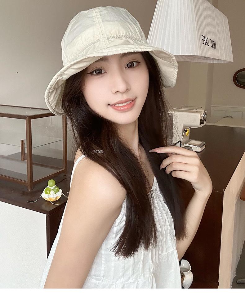 Wrinkled Drawstring Bucket Hat: 2025 Summer Style, Lightweight, Cool Fabric, Easy To Carry, Sunshade & Sunscreen.