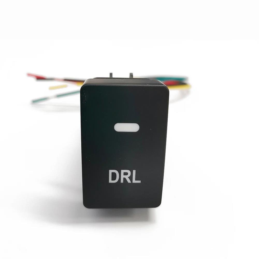1PC Car LED DRL Front Rear Fog Lamp Radar Music Power Button Switch with Wire For Honda Civic CRV 2017 - 2021 Accessories Pushbutton Switches 3