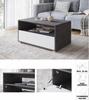 Rectangular coffee table for the living room with shelf and storage 90 cm Matera White