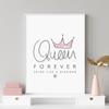Розовая принцесса для детской комнаты, скандинавский постер, Корона, королева, холст, картина, настенные художественные фотографии для детей, украшение для комнаты для девочек