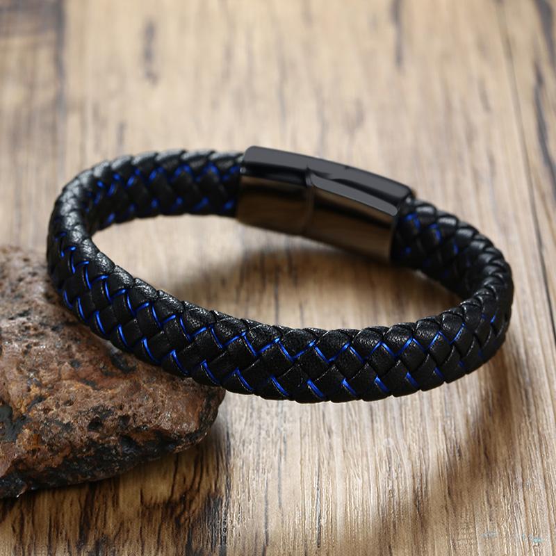 Medical Emergency Alert Bracelet Diabetes 1 Reminder Jewelry Leather Black Stainless Steel Bracelet Free Custom Jewelry