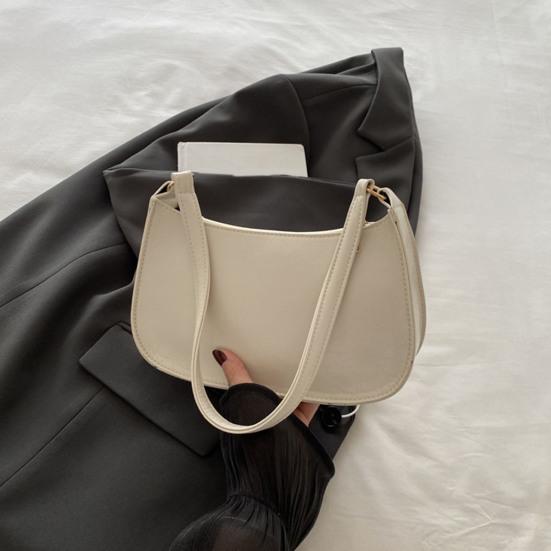 Women Retro Shoulder Bag Faux Leather Underarm Bag Purse Classic Tote Handbag with Zipper Closure for Street Party Work