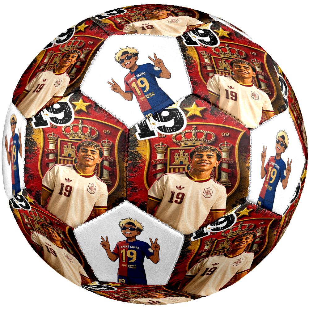 Lamine Yamal's Player Match: Celebration Size 5 Soccer Football Machine Sewn Indoor/Outdoor Training and Matches Unique Gift for Soccer Lovers