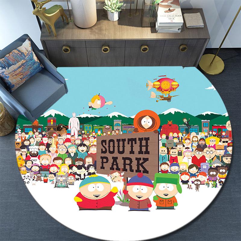 South Park pattern round rug,Carpet Rug for Living Room Bedroom Playroom ,Non-slip Floor Mat,Holiday Gifts and Birthday Gifts.