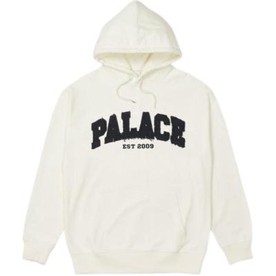 Palace Худи с заниженной линией плеча FW21 с аппликацией и вышивкой логотипа белым махровым стежком Пуловер Толстовка Худи унисекс P21CS075