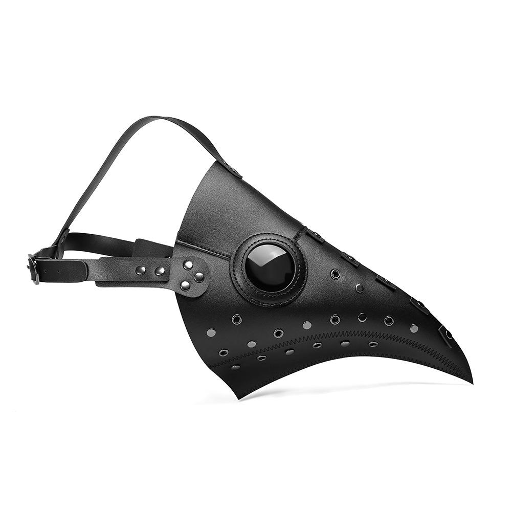 Halloween Black Rubber Plague Doctor Mask Long Nose Bird Beek Steampunk Gas Latex Face Mask Cosplay Prop for Kids and Adult