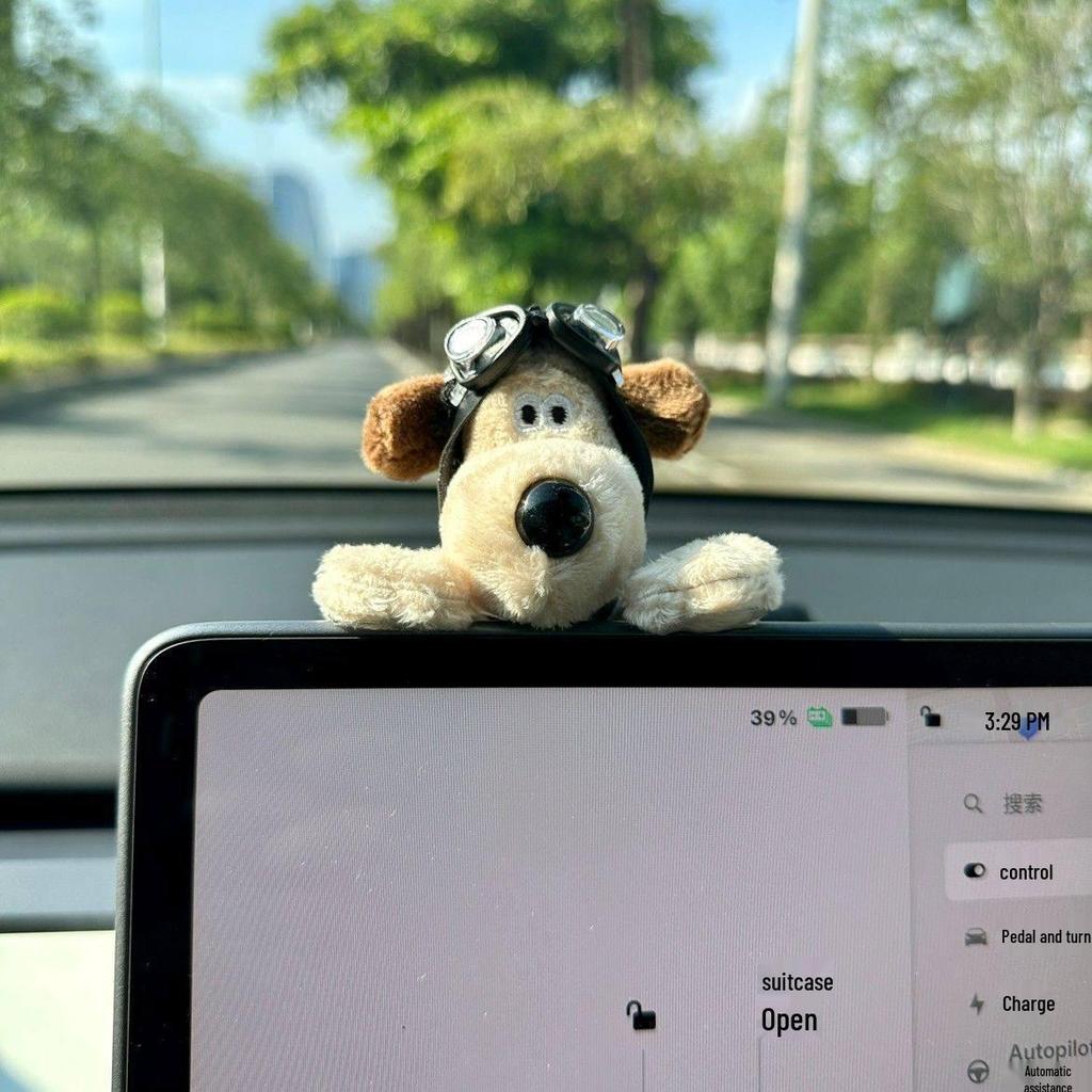 Tesla Girls Interior Screen Ornament: Master Dog Car Decoration for Center Console