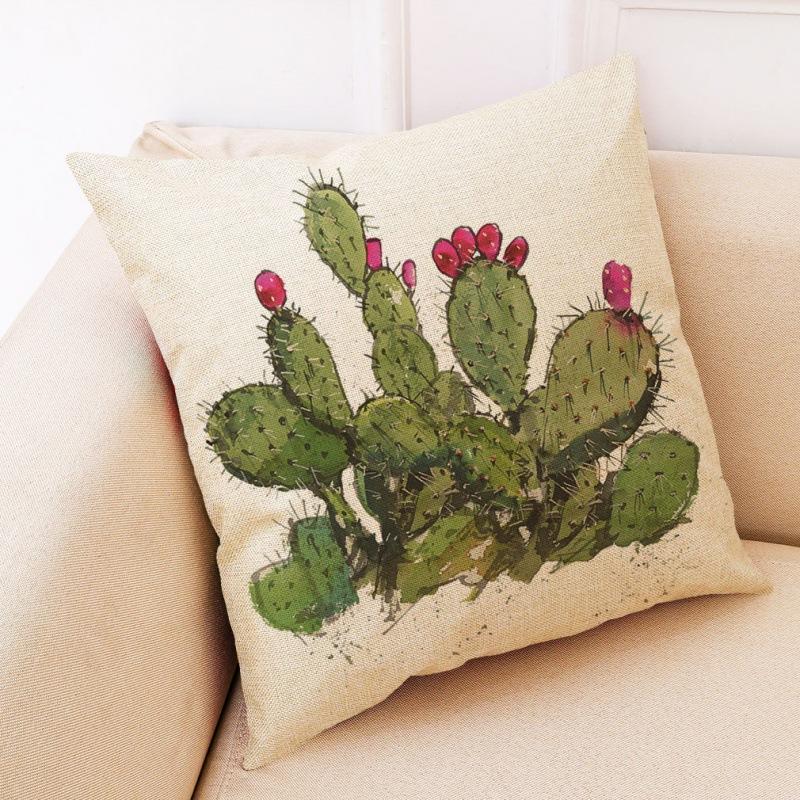 Creative Cactus Potted Plant Throw Pillow Covers With Digital Printing Of Short Plush Fabric Car-Shaped Sofa Cushion Home Decor