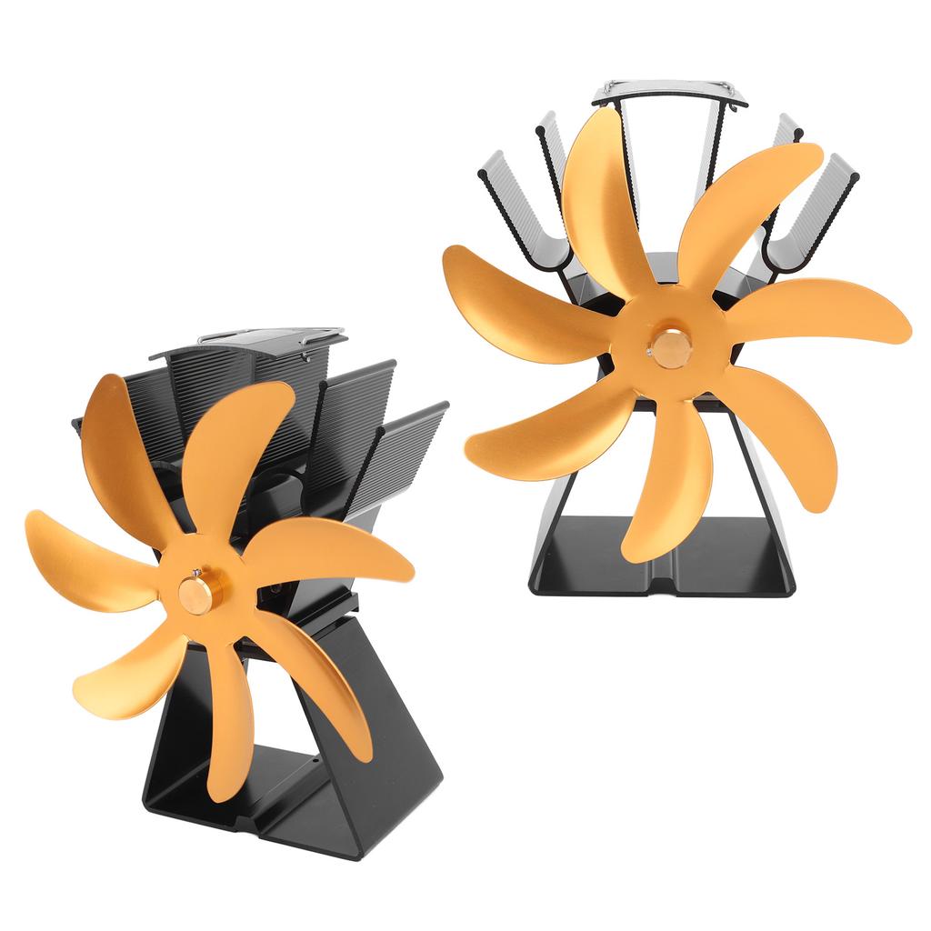 7-лопастной вентилятор для печи с подогревом, бесшумный вентилятор для камина, вентилятор из алюминиевого сплава для дровяной печи