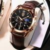 Новые модные мужские часы из кожи, лучший бренд, роскошные водонепроницаемые спортивные мужские наручные часы, кварцевые Relogio Masculino, повседневные