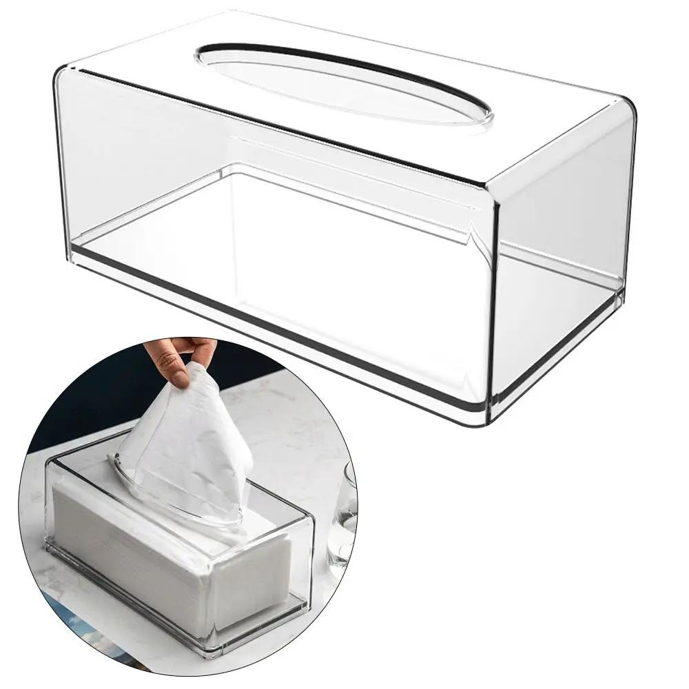 Acrylic Clear Tissue Box Cover Rectangular Napkin Dispenser Office Paper Holder