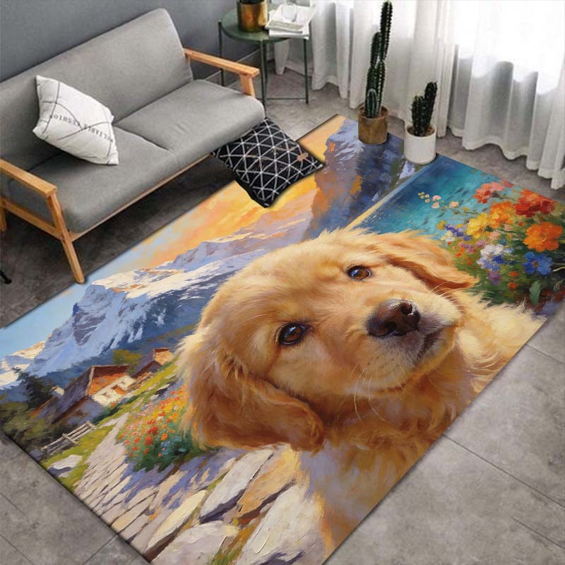Lake Border Collie Area Rug, Blue Eyes Dog Mat