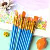 10Pcs Painting Brushes Set Art Round Flat Hair Nylon Hair Paint Brush Pen Oil Acrylic Watercolor Nylon Hair Paint Brushes