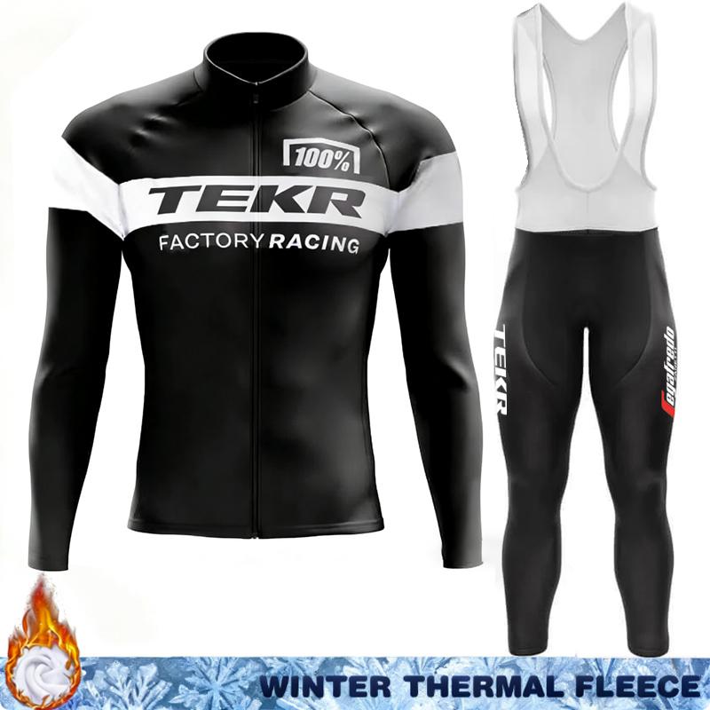 Зимняя велосипедная майка мужская Термофлис TEKR Clothing 2026 Велосипедная одежда Комбинезон Куртки С длинным рукавом Мужская Maillot Дорожный костюм Велосипеды