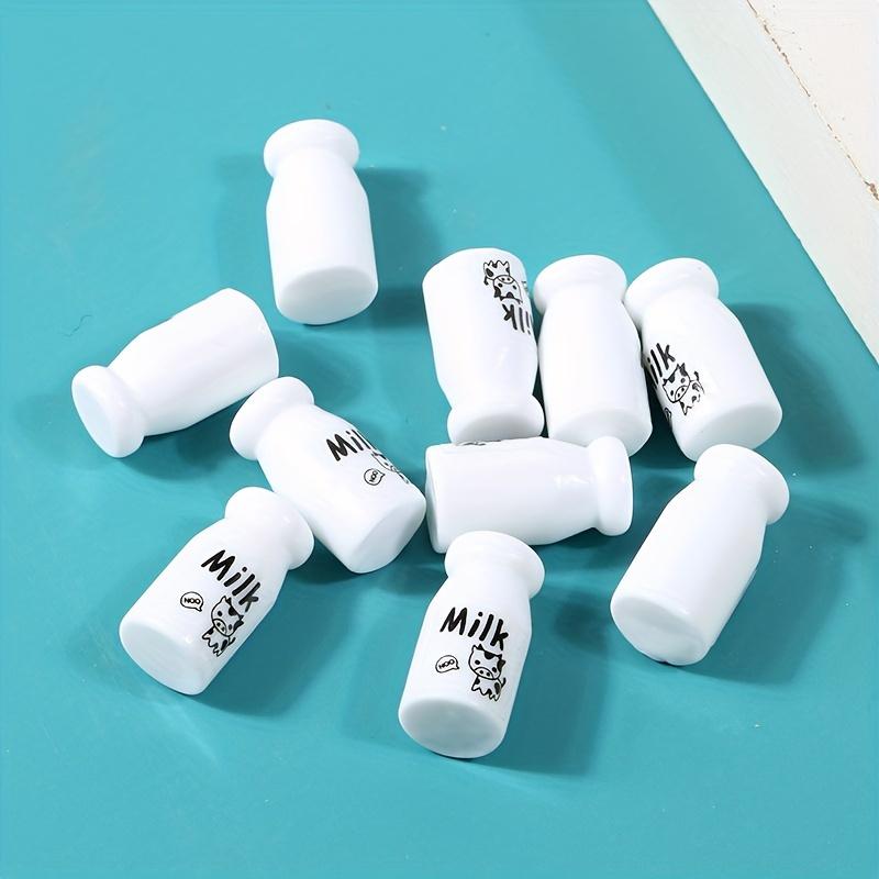 10 Mini Milk Bottle Resin Ornaments - 3D DIY Craft Accessories for Phone Cases, Jewelry Making, Keychains, Scrapbooking - Durabl