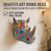 Nordic Style Resin Rhino Head Wall Decor Modern Animal Sculpture For Living Room Bedroom Wall Hanging Home Decoration