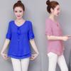 Summer Chiffon Blouse Shirt Women Loose Casual Solid Female Short Sleeve Blouses Ladies Tops Blusas Plus Size Clothing