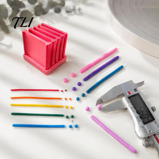 Miniature Decoration Makers 1 Set Polymer Clay Thickness String Rollers, Rolling Guide 0.5-5mm, with Storage Handmade Earring Tools Base, Strip Roller
