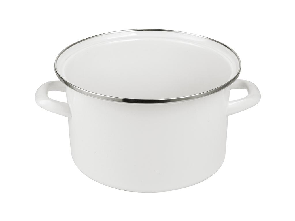 Garnek Emaliowany Prosty Gładki 20Cm 3,9L Kremowy