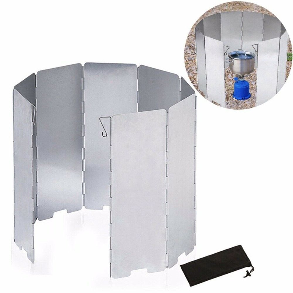 Camping Picnic Outdoor Windproof Screen Gas Stove Windshield Cookware Windbreak Burner Wind Guard