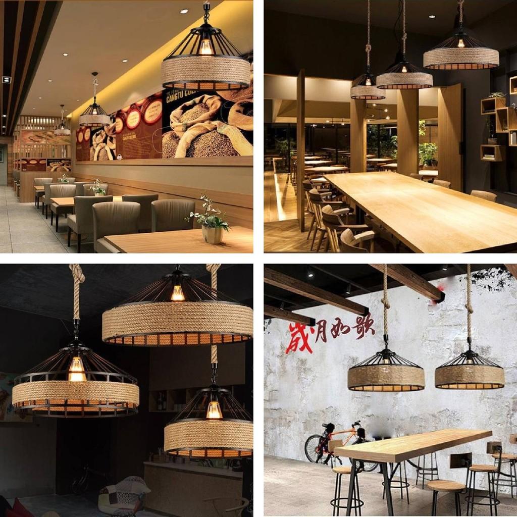 Винтажный американский кантри веревочный подвесной светильник для деревенского декора столовой и кафе