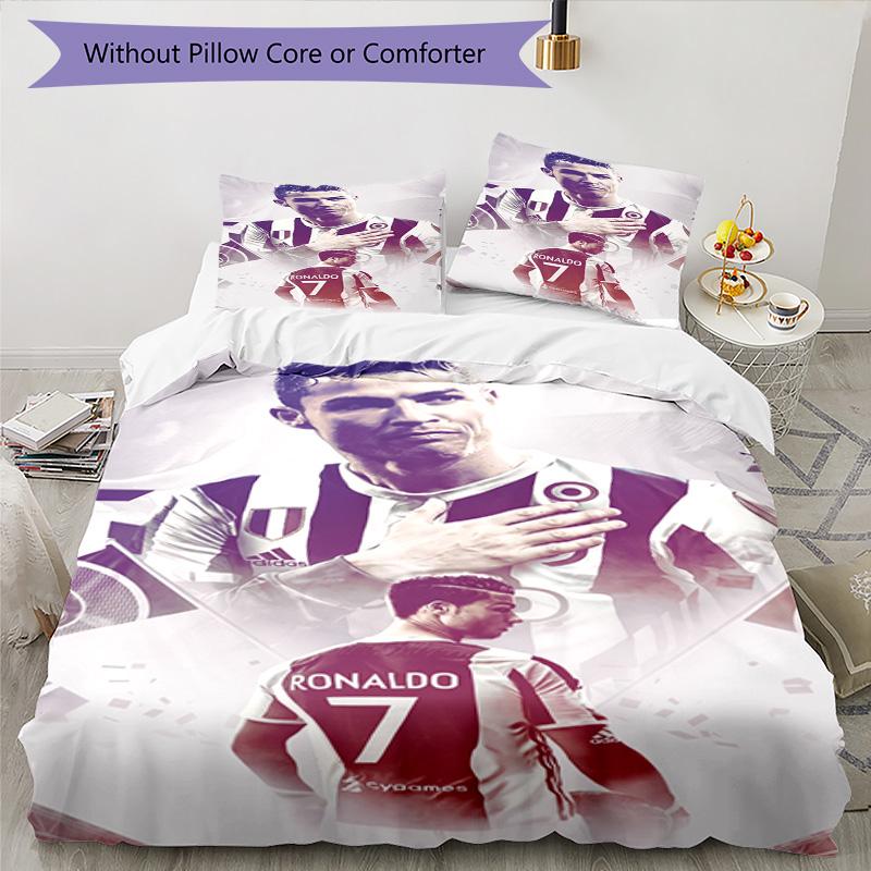 Ronaldo's Juventus Legacy Bedding Set, Breathable Duvet Cover with Pillowcases, Soft Bed Linen for Bedroom Home Decoration, Perfect Festival Birthday