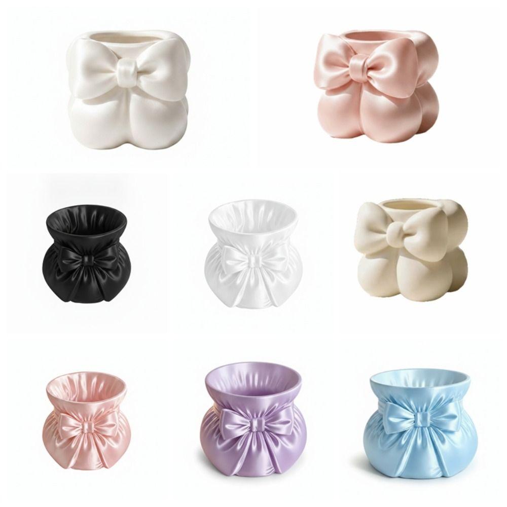 Creative Bow Pen Holder 3D Printed Makeup Brush Storage Case Desktop Organizer  Vanity Organizer