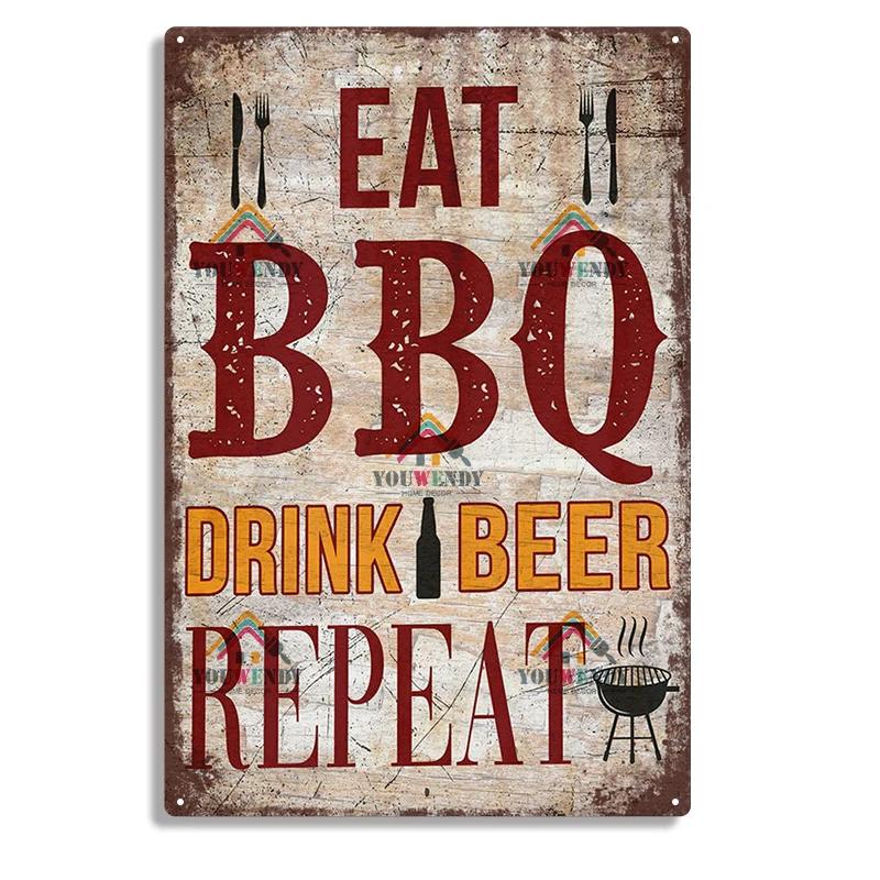Ретро Металлические жестяные таблички DADS BBQ Декоративная табличка Настенный декор для Барбекю Бара Паба Кухни Зоны для вечеринок Винтажная металлическая пластина
