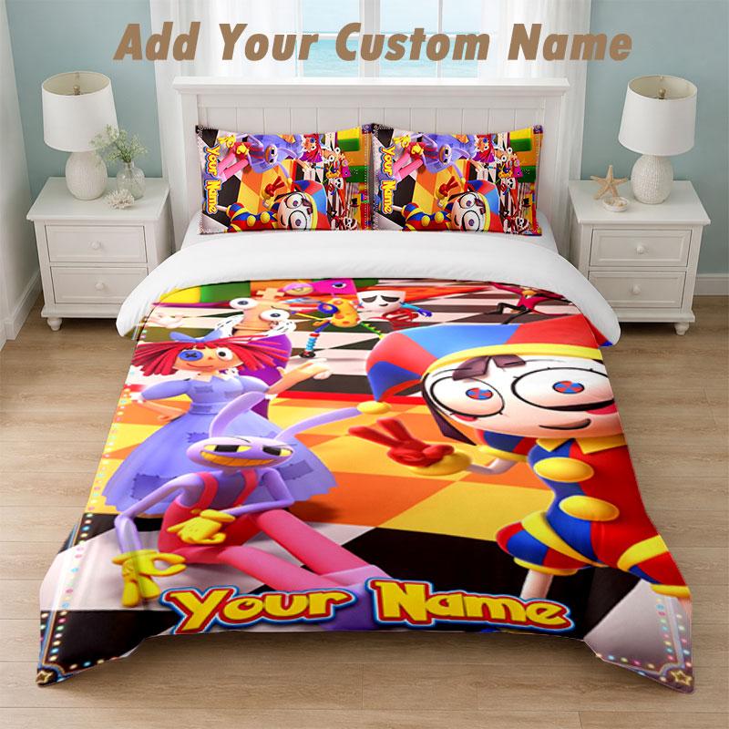 Bedding Set 1 Duvet Cover 2 Pillowcases The Amazing Digital Circus Print Soft Bed Linen Bedroom Decor