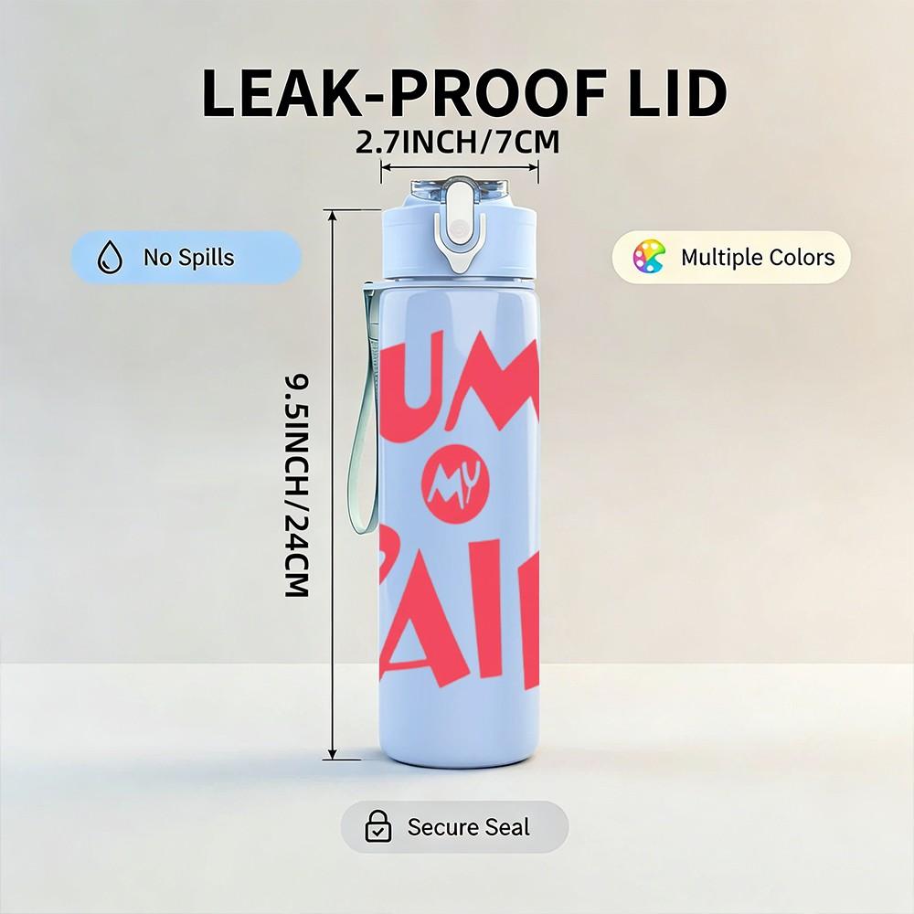 1PC Numb Pain Red 750ml sports water bottle leakproof straw lid outdoor office home
