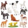 Simulation Farm Poultry Animal Model Cat Dog Pig Goat Donkey Horse Chicken Pasture Cub Scene Ornament Toy