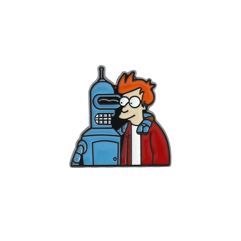 Robot Brooch Cute Cartoon Shape Metal Badge Accessories Wholesale Lapel Pins for Clothes Hat Pins and Badges Decorative Brooches