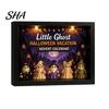 Reusable Holiday Calendar Halloween Advent Calendar, 24 Days Ghost Countdown with Spooky Collectible Figures, Gifts for Kids Boys Girls Toddlers