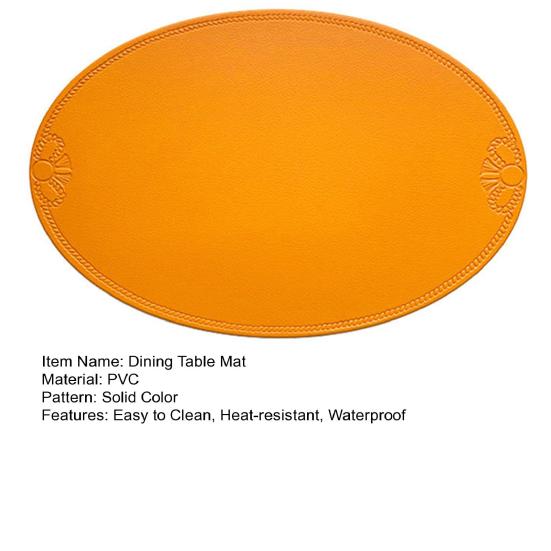 Овальная подставка под тарелку, теплоизоляционная подкладка для обеденного стола, подставка из искусственной кожи, водонепроницаемая, защищает столешницу от царапин и пролитых жидкостей, для домашнего декора стола