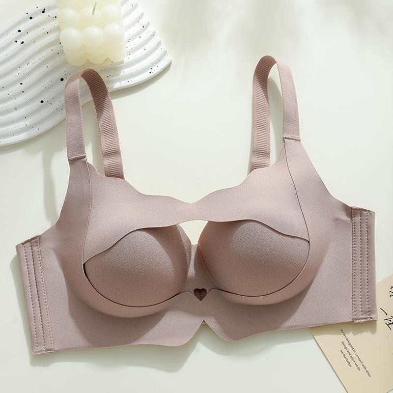 Round chest underwear women gather small breasts without traces, half a cup shows large, close secondary breasts, anti-sagging flat chest bra cover