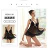 Сексуальное нижнее белье Babydoll, сексуальные шорты, сшитые сзади, показывающие оборку, прозрачное нижнее белье для соревнований, ночная рубашка на бретельках 2087, черный цвет L [SARADEMUNT]